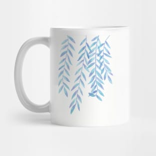 Blue Willow Leaves Mug